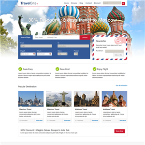 简洁国外旅游酒店预定网站WordPress模板主题