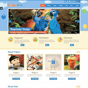 卡通风格儿童教育网站WP模板（PC+手机站）