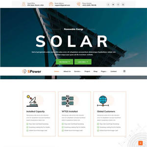 太阳能环保公司官网网站WordPress模板带手机端