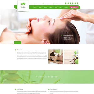 绿色美容spa会所手机网站主题模板下载