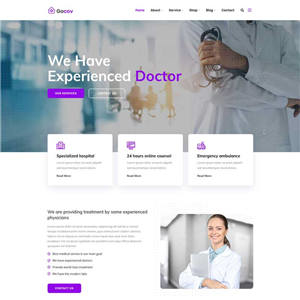健康医疗服务中心官网网站WP模板（PC+手机站）