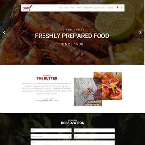 红色宽屏餐饮美食行业手机网站WordPress模板含手机站