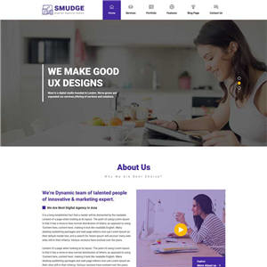 紫色大气平面设计公司网站WP模板（PC+手机站）