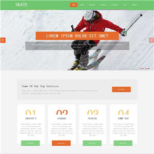 绿色滑雪场网站带手机端WordPress模板