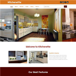 橙色宽屏室内家具装饰公司网站主题模板下载