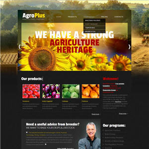 黑色田园农业生产响应式网站WordPress模板