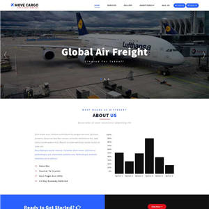 大气飞机物流运输公司手机WordPress网站主题模板