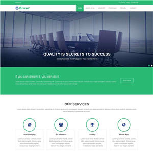 绿色简洁金融商务公司类网站WordPress主题模板