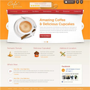 国外咖啡首页网站WP模板（PC+手机站）