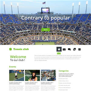 绿色宽屏网球俱乐部手机自适应WordPress网站模板
