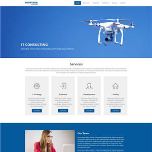 蓝色简单无人机公司类网站WordPress主题模板