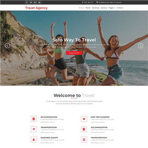 旅行社服务响应式网站WordPress模板