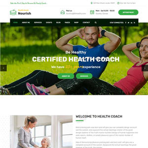 绿色健康指导生活服务自适应手机网站WordPress模板