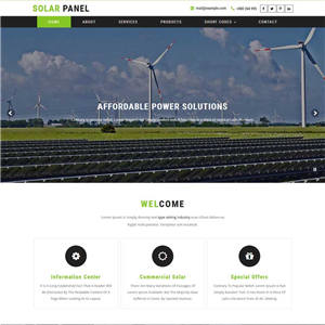 绿色大气太阳能电力公司网站WordPress主题下载