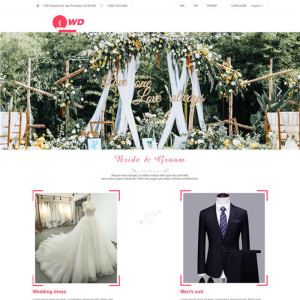 高档漂亮外贸英文婚纱礼服西装服装加工网站WordPress主题模板